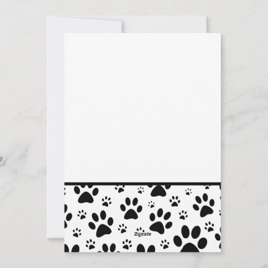 ペット(猫または犬)の肉球プリントの父の日写真カード シーズンカード (裏面)