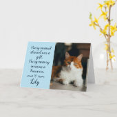 ペット(猫)のお悔やみカード 写真入り 名前入り カード (黄色い花)