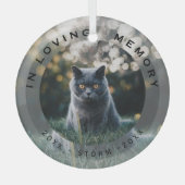 ペット 猫 クリスマスフォト ガラスオーナメント 記念品 (正面)