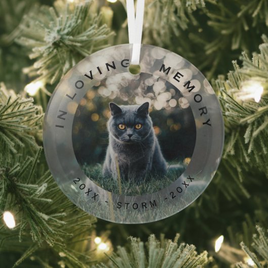 ペット 猫 クリスマスフォト ガラスオーナメント 記念品 (インサイチュ)