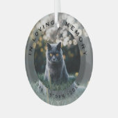ペット 猫 クリスマスフォト ガラスオーナメント 記念品 (正面左)
