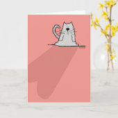 ペット、猫、ハートの喪失 カード (黄色い花)