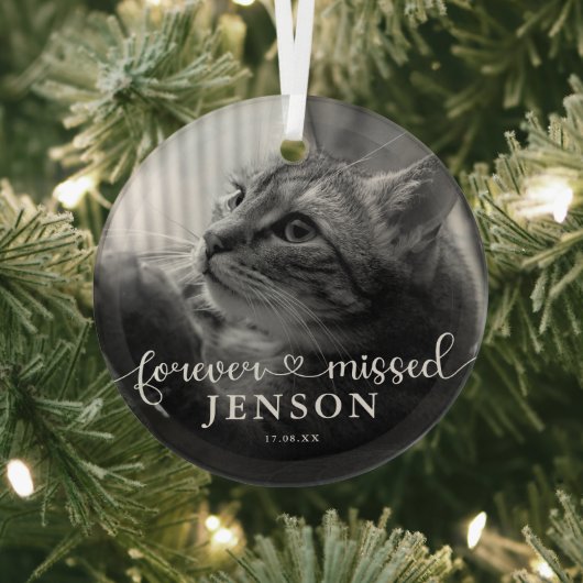 ペット 猫 写真 メモリアル オーナメント クリスマス Forever Missed (インサイチュ)