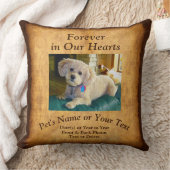 ペット、2つの写真、あなたの文字の損失のための悔やみや弔慰のギフト クッション (ブランケット)