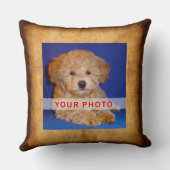 ペット、2つの写真、あなたの文字の損失のための悔やみや弔慰のギフト クッション (裏面)