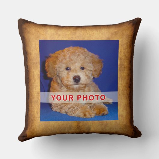 ペット、2つの写真、あなたの文字の損失のための悔やみや弔慰のギフト クッション (裏面)