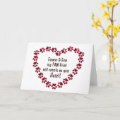 ペット- PAW-PRINTS/HEARTの損失のための悔やみや弔慰カード カード (黄色い花)