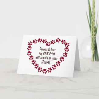 ペット- PAW-PRINTS/HEARTの損失のための悔やみや弔慰カード カード