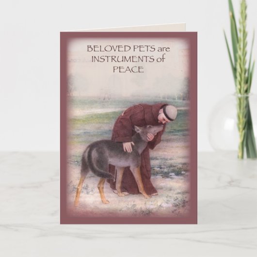 ペット、St Francisの一流の悔やみや弔慰の損失を個人化して下さい カード (正面)