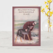 ペット、St Francisの一流の悔やみや弔慰の損失を個人化して下さい カード (黄色い花)