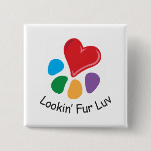 ペットAdoption_Heart-Paw_Lookinの毛皮は2つをlove 缶バッジ
