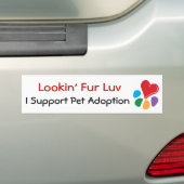 ペットAdoption_Heart-Paw_Lookinの毛皮はlove バンパーステッカー (車上)