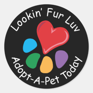 ペットAdoption_Heart-Paw_Lookinの毛皮はlove ラウンドシール