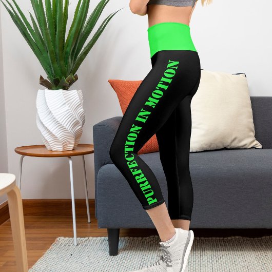 ペッパーソナライズされたツグリーンブラックグランジエギー カプリレギンス