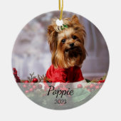 ペッパーソナライズされたトのクリスマス飾り セラミックオーナメント (正面)