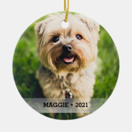 ペッパーソナライズされたトの写真がクリスマスツリーの両面に セラミックオーナメント