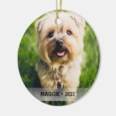 ペッパーソナライズされたトの写真がクリスマスツリーの両面に セラミックオーナメント (左)