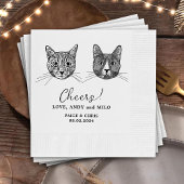 ペッパーソナライズされたトカスタムスケッチ結婚ズ 縁ありカクテルナプキン