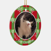 ペッパーソナライズされたトクリスマススノーフレーク2写真 セラミックオーナメント (右)
