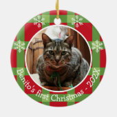 ペッパーソナライズされたトクリスマススノーフレーク2写真 セラミックオーナメント (裏面)