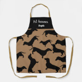 ペッパーソナライズされたトトリマーブラック金ゴールドダシュント エプロン (正面)