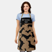 ペッパーソナライズされたトトリマーブラック金ゴールドダシュント エプロン (着用した状態)