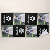 ペッパーソナライズされたト写真贈り物、犬の写真 ビーチタオル (正面)