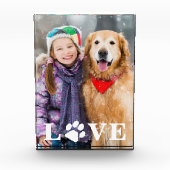 ペッパーソナライズされたト好きのラブペーで犬を愛する活字 フォトブロック (正面)