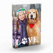 ペッパーソナライズされたト好きのラブペーで犬を愛する活字 フォトブロック (左)