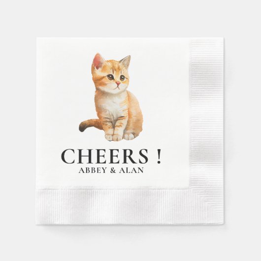 ペッパーソナライズされたト結婚・カップル・モノグラム結婚ズ 縁ありカクテルナプキン (正面)