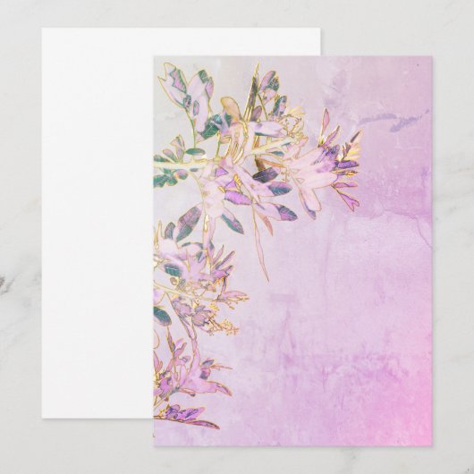 ペッパーツリーの葉が誘う発表カード 招待状 (正面/裏面)