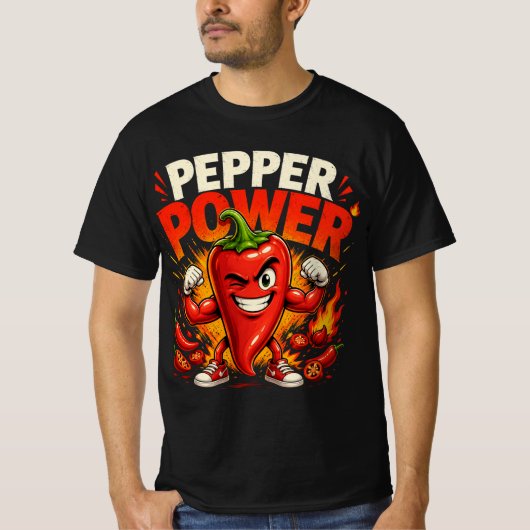 ペッパーパワー 面白いスパイス系ペッパーTシャツ Tシャツ (正面)