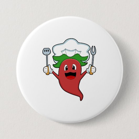ペッパービーガン調理師 缶バッジ (正面)