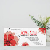 ペッパーポピーズウェディング 赤 招待状 (スタンド正面)
