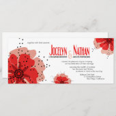ペッパーポピーズウェディング 赤 招待状 (正面/裏面)