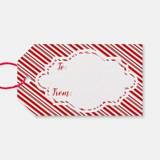 ペッパーミントのキャンディーストライプをカスタマイズする ギフトタグ (裏面横)