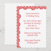 ペッパーミントキャンディークリスマスホリデーパーティー 招待状 (正面/裏面)