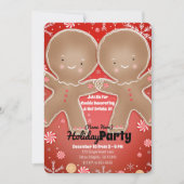 ペッパーミントジンジャーマン冬のホリデーパーティ 招待状 (正面)