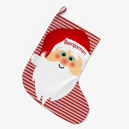 ペッパーミントストライプのクリスマス靴下 サンタクロース ラージクリスマスストッキング