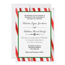 ペッパーミントストライプのクリスマス - 結婚式招待状
