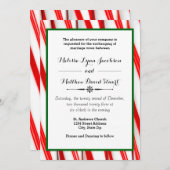 ペッパーミントストライプのクリスマス - 結婚式招待状 招待状 (正面/裏面)