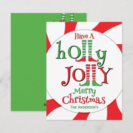 ペッパーミントスワールエルフ ホリーホッリーメリークリスマス！ シーズンカード (正面/裏面)