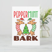 ペッパーミントバークのクリスマスがかわいいダックスフンド Doxie シーズンカード (スタンド正面)