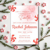 ペッパーミント キャンディー シャワー 招待状 | 赤い水彩画