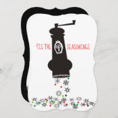 ペッパー挽き雪片の料理クリスマスカード シーズンカード (正面/裏面)