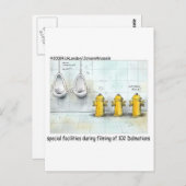 ペッパー犬のバスルームおもしろいギフト&ティー ポストカード (正面/裏面)