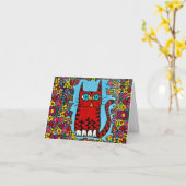 ペッパー ザ キャット カード (黄色い花)