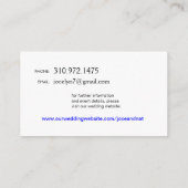 ペッパー・ポピー結婚ズのウェブサイトティール（緑がかった色） エンクロージャーカード (裏面)