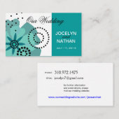 ペッパー・ポピー結婚ズのウェブサイトティール（緑がかった色） エンクロージャーカード (正面/裏面)