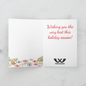 ペッパー・ミル雪片シェフケータリングクリスマス シーズンカード (内部)